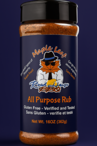 Maple Leaf Roadhouse BBQ All Purpose Rub shaker bottle gluten free sugar free seasoning