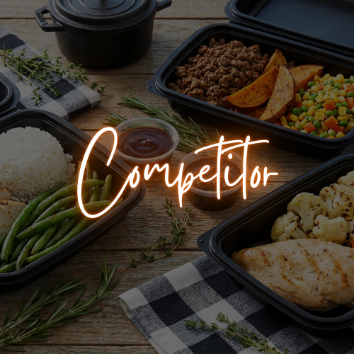 Competitor high protein meal prep with vegetables and carbohydrates from Maple Leaf Roadhouse BBQ