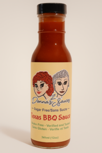 2 Donna’s sugar free Texas BBQ sauce bottle from Maple Leaf Roadhouse BBQ