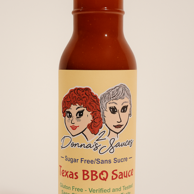 2 Donna’s sugar free Texas BBQ sauce bottle from Maple Leaf Roadhouse BBQ