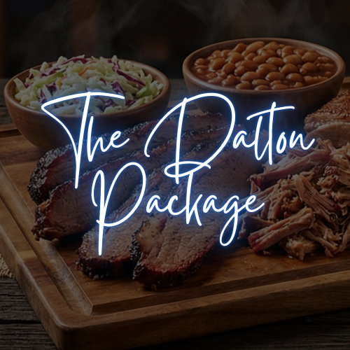 BBQ catering package with roasted chicken, meatloaf, potatoes and fresh salad at an Alberta event